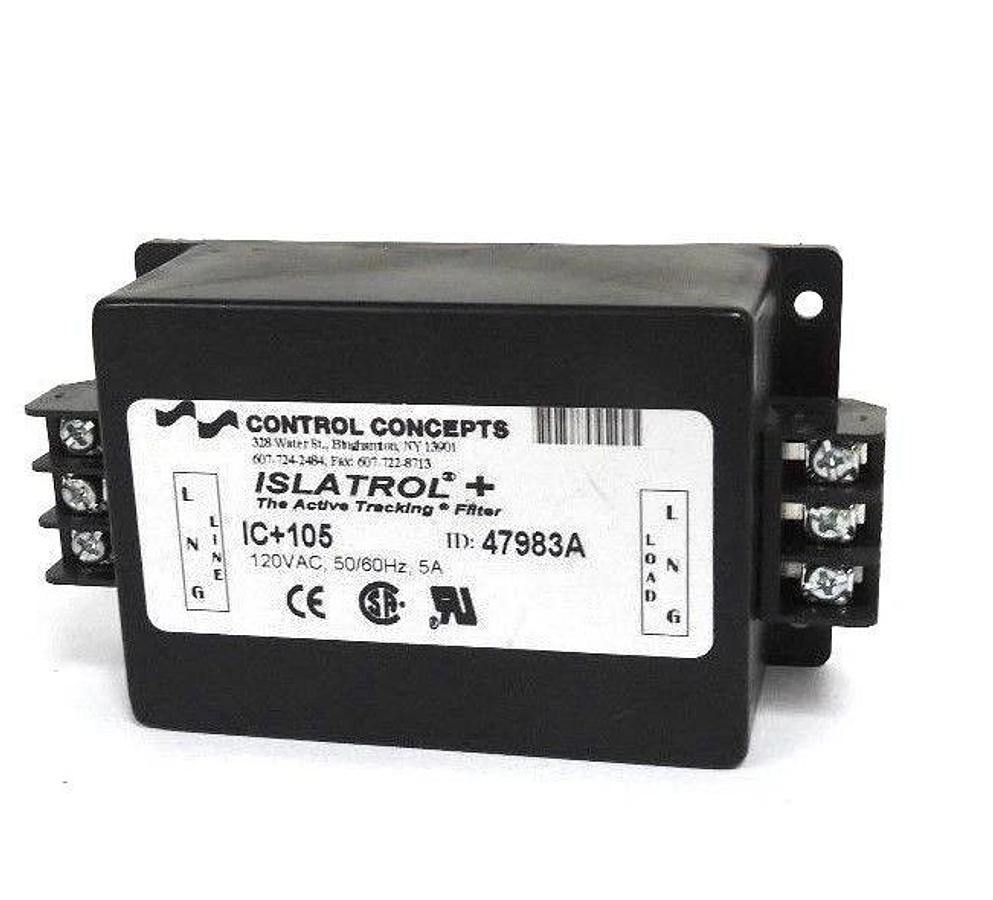 Used CONTROL CONCEPTS IC+105 ISLATROL FILTER ID: 47983A, 120VAC, 50/60HZ, 5A