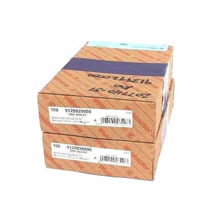 Used LOT OF 200 NEW WEIDMULLER 9129920000 SAK 4/EN RT 600V 36A AWG 26 TO 10