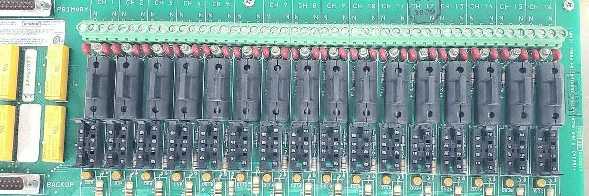 Used FISHER 41B7289X022-69 RELAY OUTPUT BOARD TYPE CL67741 CL6774X1-A2 (NO RELAYS)