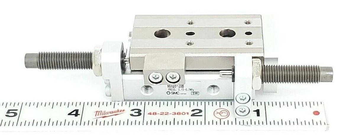 Used NEW SMC MXQB-208 SLIDE TABLE SHOCK ABSORBERS BOTH ENDS 8MM BORE 20MM STROKE