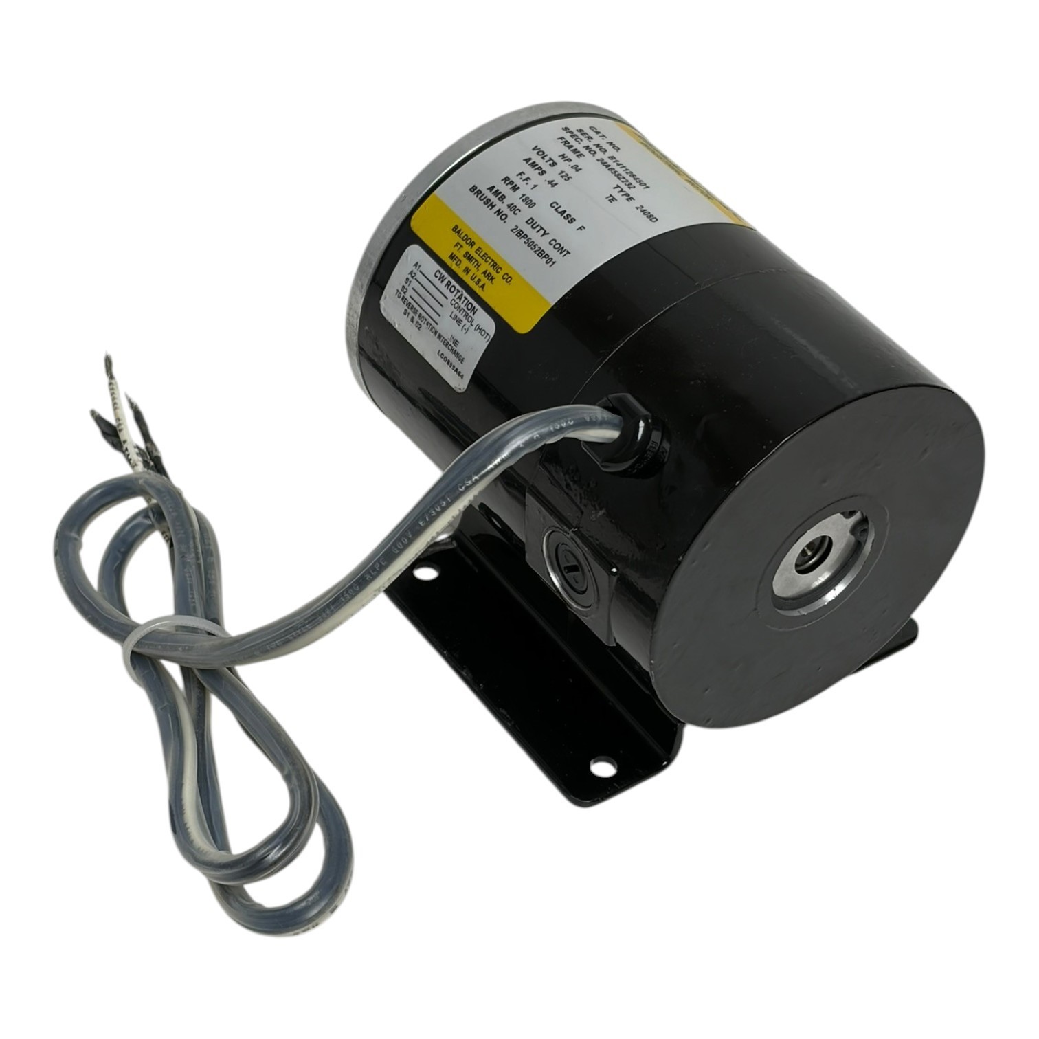 Used Baldor 24A658Z232 Type 2408D Industrial DC Motor 0.04 HP 1800 RPM 125V TE