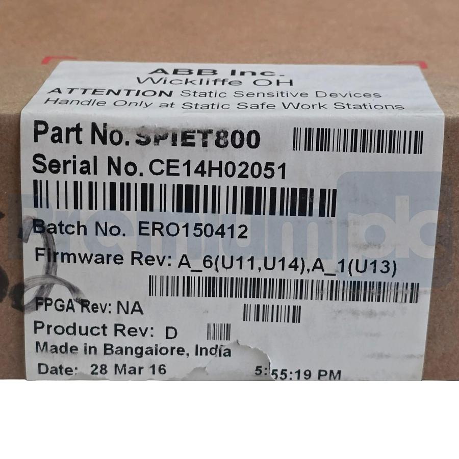 Used ABB Bailey SPIET800 IET800 Symphony Plus Ethernet CIU Transfer Module Rev D NEW