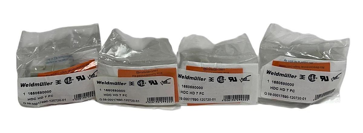 Used 4 WEIDMULLER HDC HD 7 FC / 1650580000 PLUG-IN CONNECTOR INSERTS 250V OEM NSFS