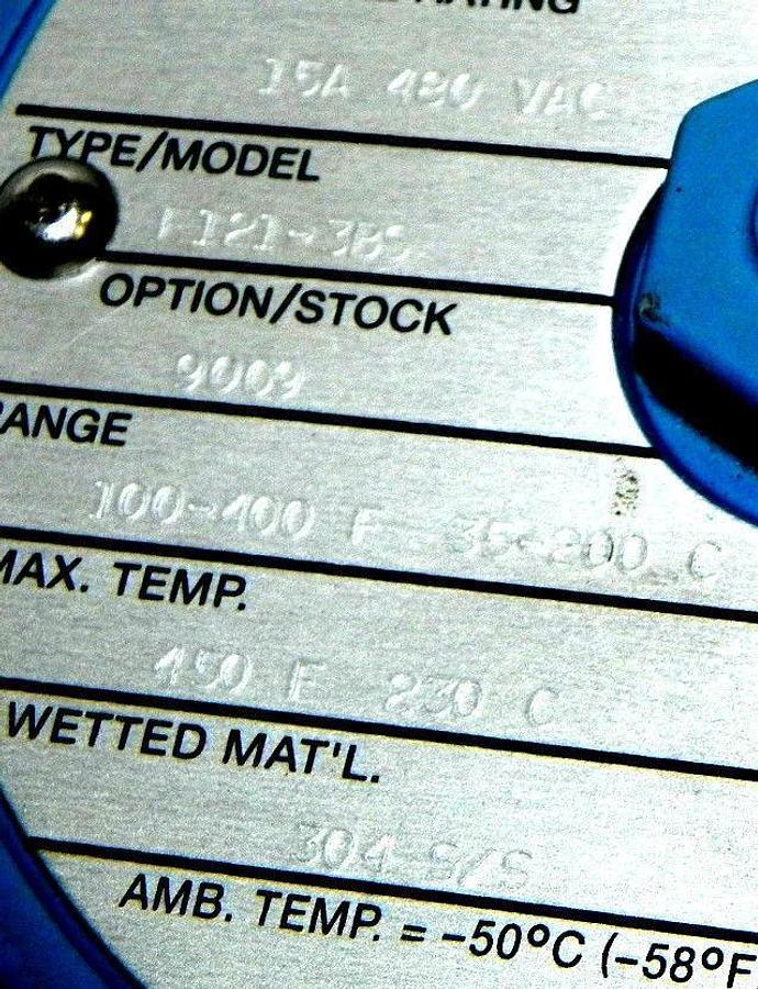 NEW UNITED ELECTRIC CONTROLS E121-3BS TEMPERATURE CONTROL E1213BS