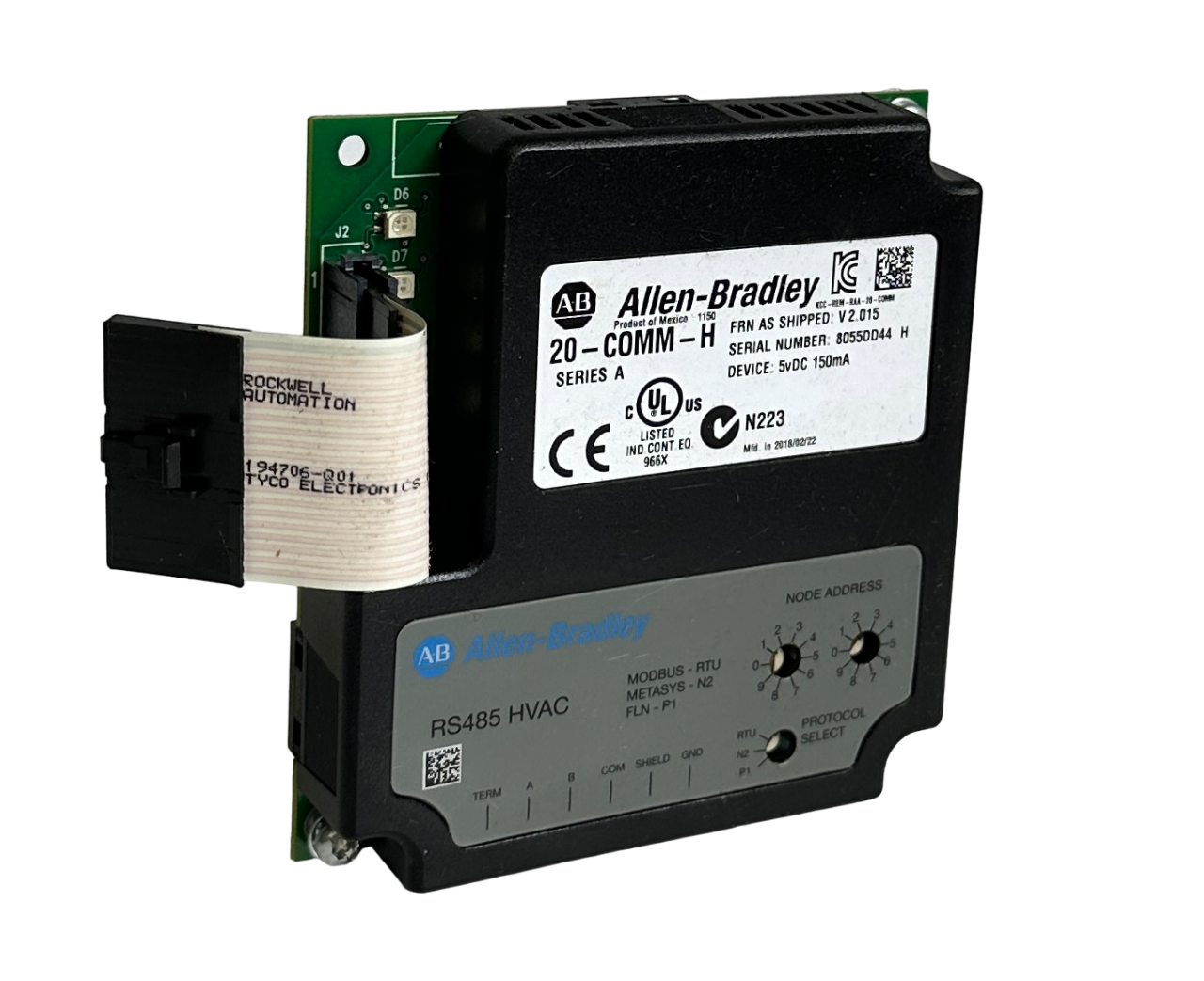 Used ALLEN BRADLEY 20-COMM-H /A PowerFlex RS-485 HVAC TO DPI ADAPTER 20COMMH