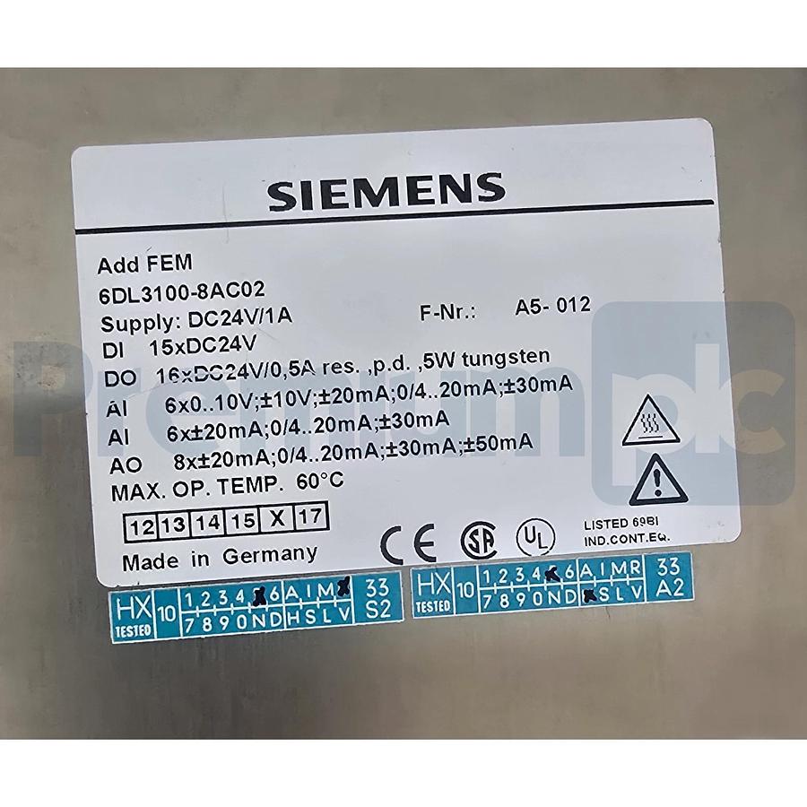 Used Siemens 6DL3100-8AC02 SIMATIC AddFEM Front End Module with FEF PoCo (positioner)