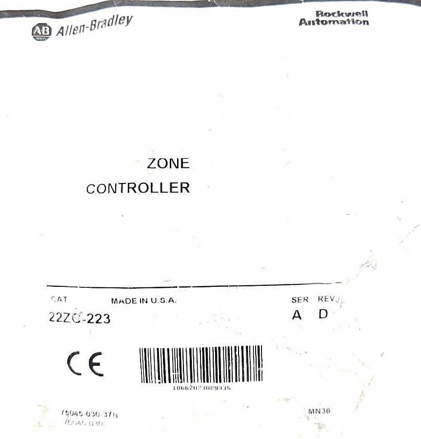 Used NEW ALLEN BRADLEY 22ZC-223 ZONE CONTROLLER SER. A, REV. D, 22ZC223