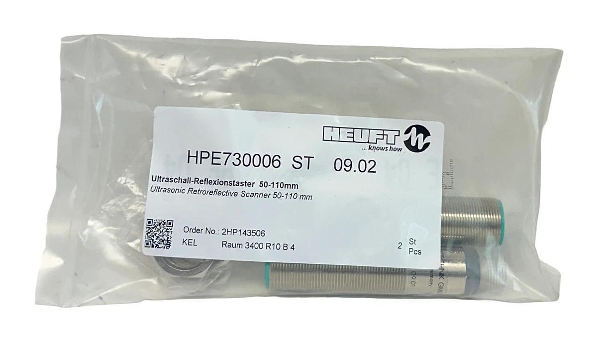 Used 2 NEW SEALED HEUFT HPE730006 ST 09.02 ULTRASONIC SCANNER SENSOR 50-110mm NSFS
