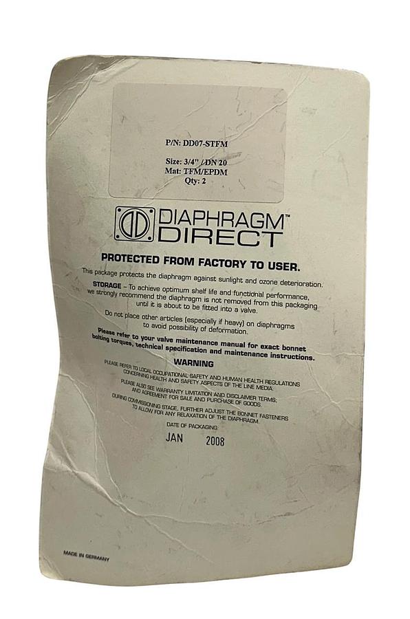 DIAPHRAGM DIRECT DD07-STFM / DD07STFM OEM TFM/EPDM DIAPHRAGM 3/4'' DN20 NSMP