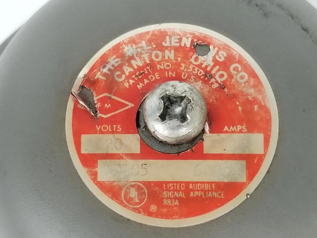 Used W.L. JENKINS MODEL: 1105 VIBRATING SUPER RING BELL 120V .36A