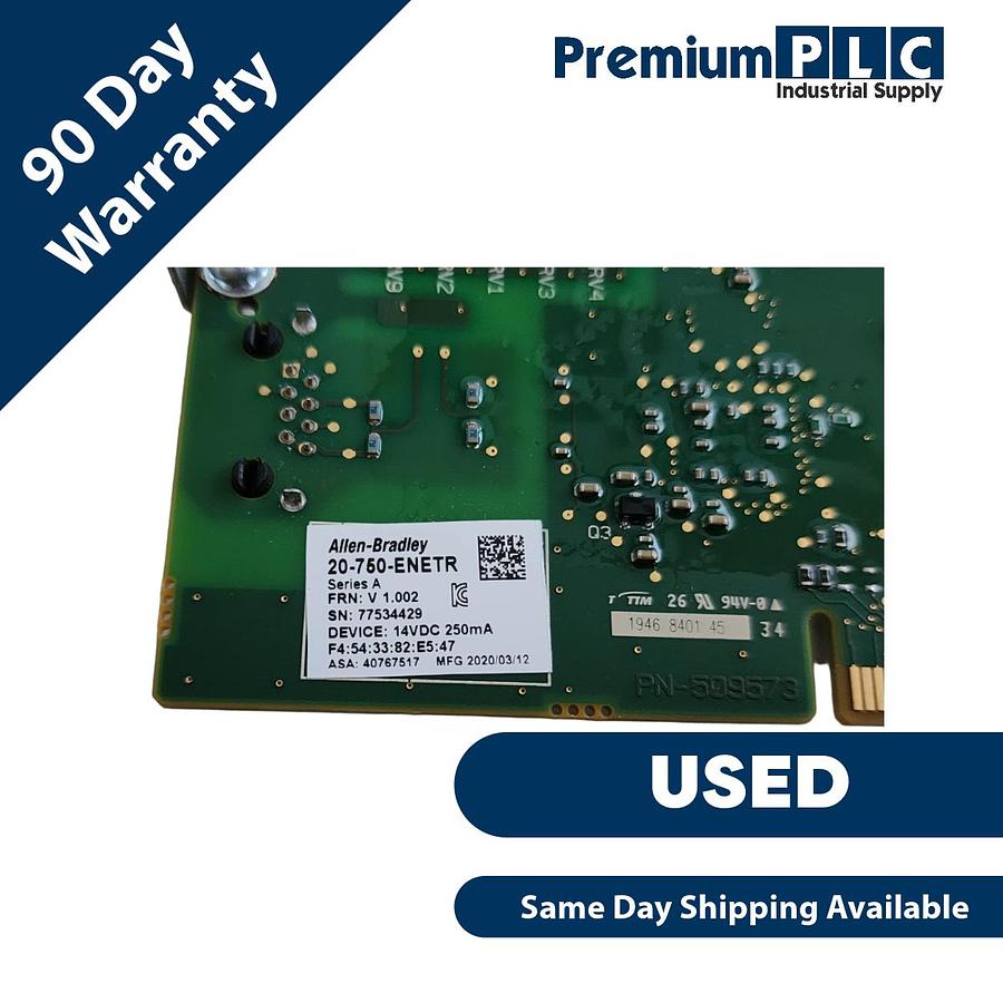 Used USED ALLEN BRADLEY 20-750-ENETR /A PowerFlex Ethernet/IP DUAL-PORT OPTION MODULE