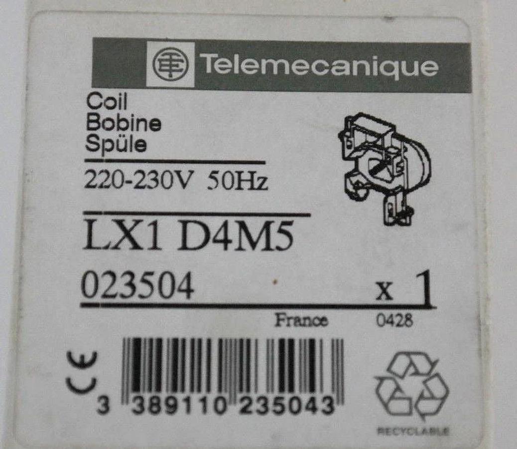 Used NIB TELEMECANIQUE LX1-D4M5 COIL 023504 LX1D4M5