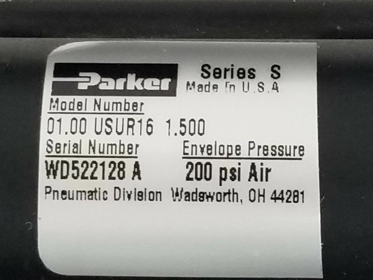 Used NEW PARKER 01.00 USUR16 1.500 CYLINDER SERIES S, 200 PSI AIR