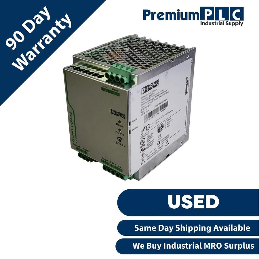 Used USED PHOENIX CONTACT QUINT-PS/1AC/24DC/20 POWER SUPPLY UNIT 24VDC/20A 2866776