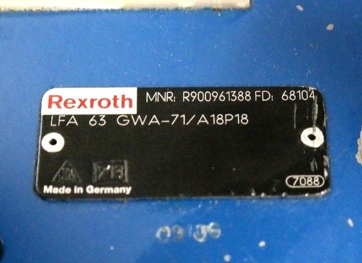 Used REXROTH LFA63GWA-71/A18P18 HYDRAULIC CARTRIDGE VALVE R900961388 NEW