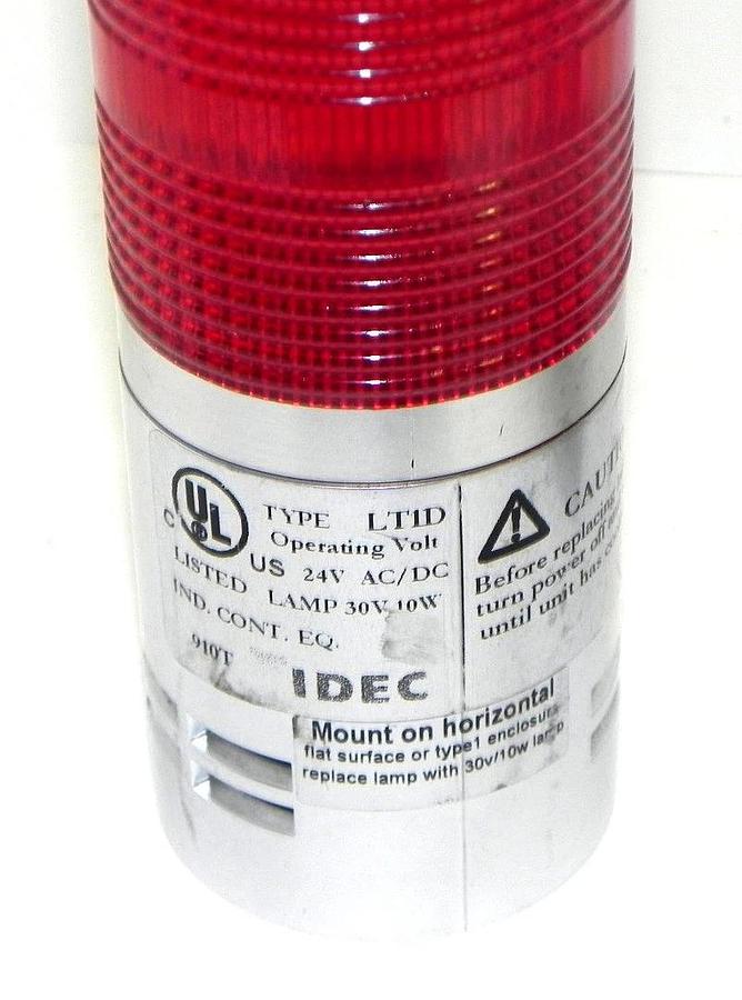 Used IDEC TYPE LT1D SIGNAL LIGHT TOWER RED, ORANGE, GREEN 24V AC/DC