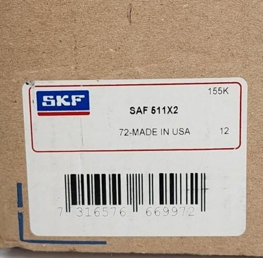 Used NIB SKF SAF511X2 PILLOW BLOCK HOUSING TWO BOLT BASE