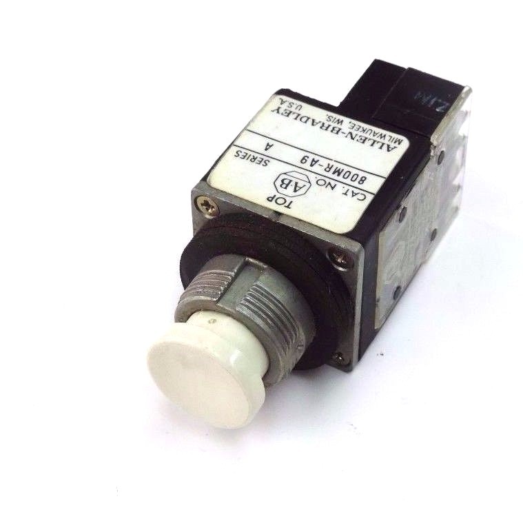 Used ALLEN BRADLEY 800MR-A9 PUSHBUTTON 800MRA9 SER. A WHITE, W/ 800M-XA SER. B BLOCK