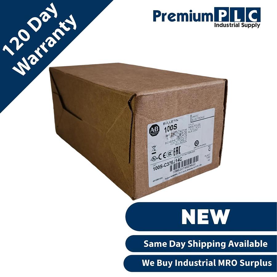 Used NEW ALLEN BRADLEY 100S-C37EJ14C /C SAFETY CONTACTOR 37A 24V W/ELEC COIL 1NO/4NC