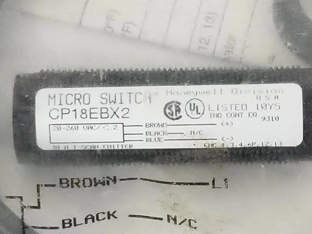 Used NEW HONEYWELL MICRO SWITCH CP18EBX2 CR174DBY21T PHOTOELECTRIC SENSOR