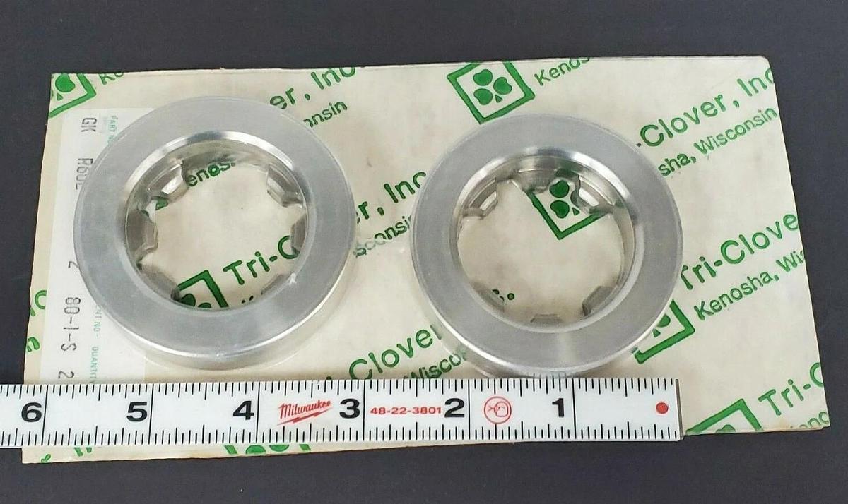 Used LOT OF 2 NEW TRI-CLOVER GK R60E-2-80-1-S SS WEAR RINGS 316L