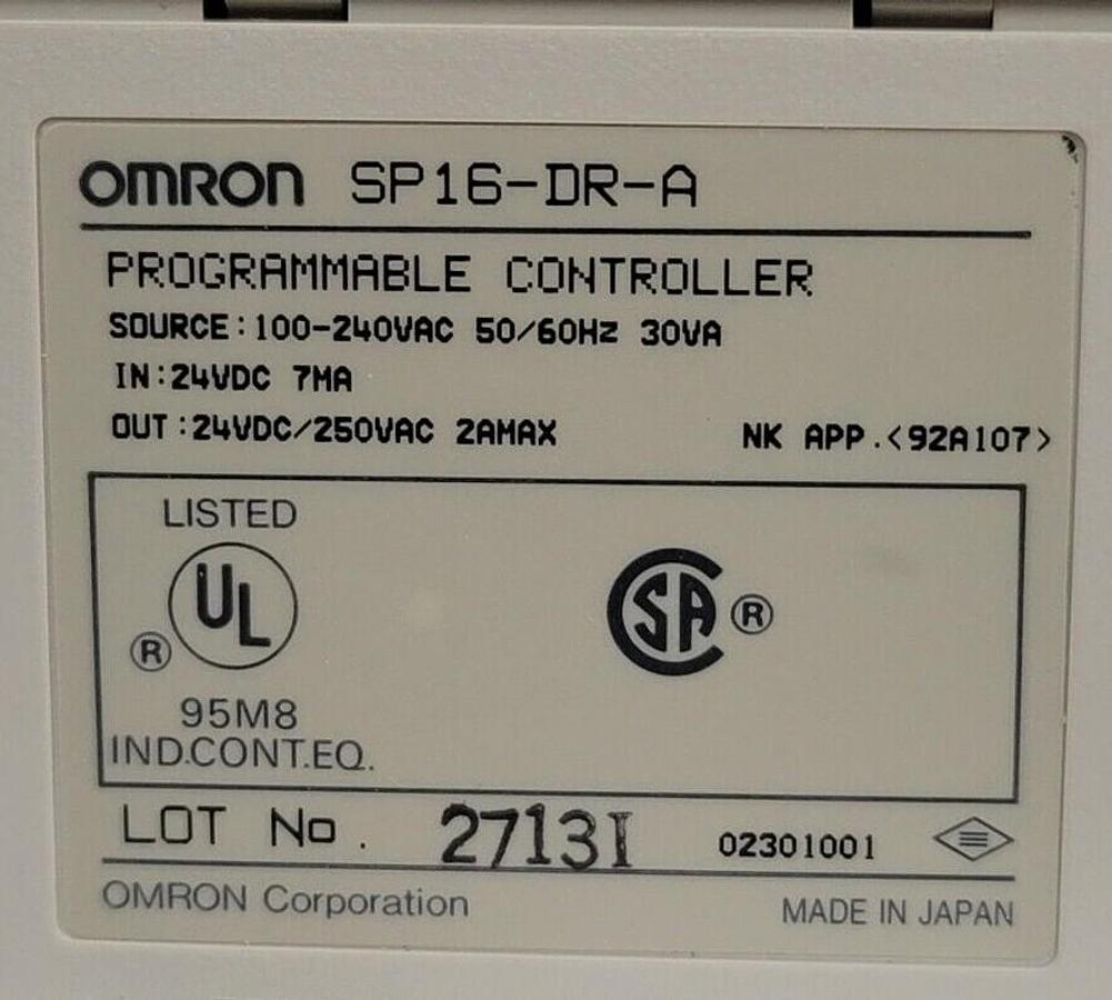 Used NEW OMRON SP16-DR-A SYMAC MINI LOGIC CONTROLLER SP16DRA