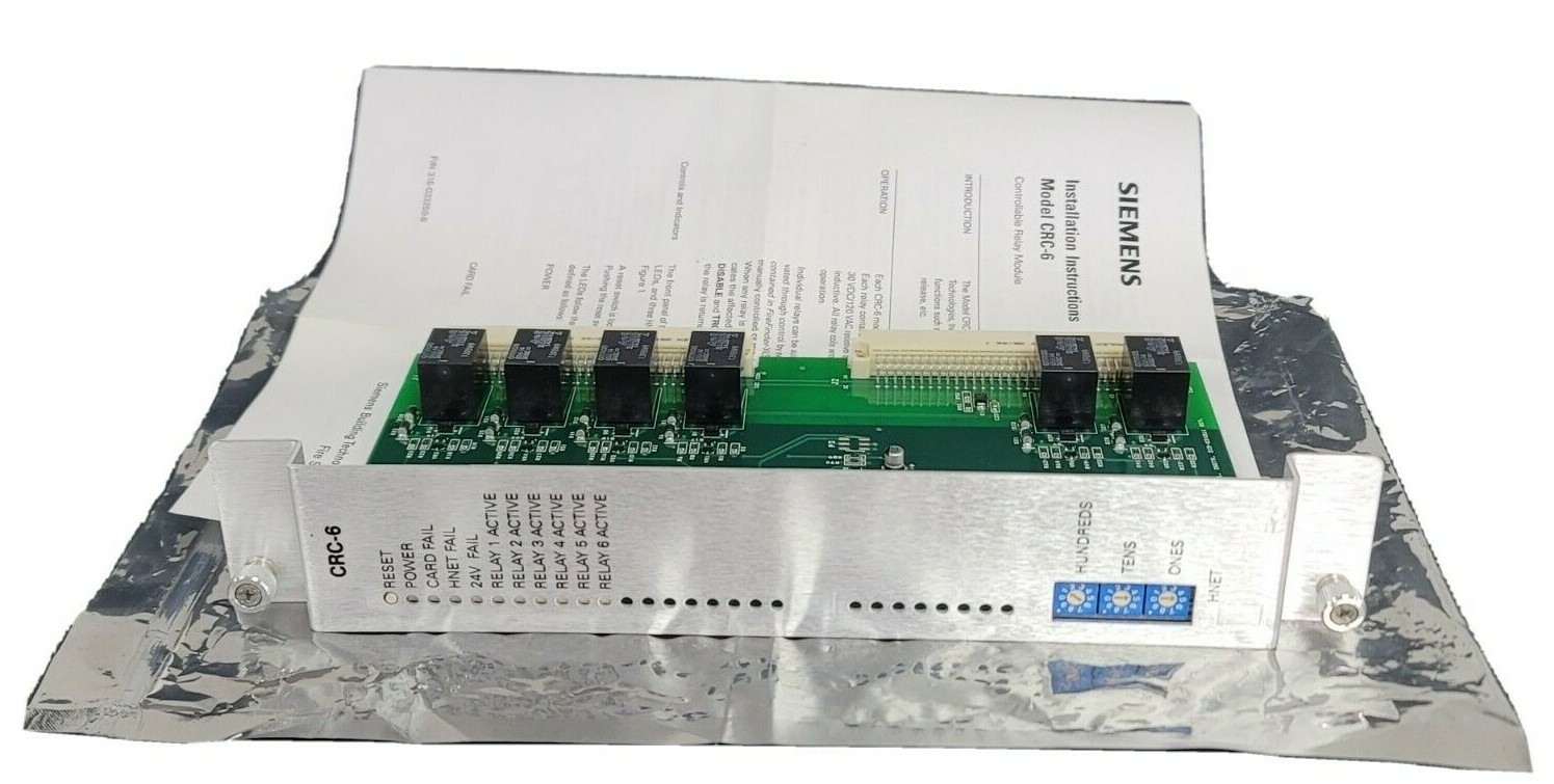 Used NEW SIEMENS 500-033250 CRC-6 FIRE ALARM RELAY CARD REV. 02.01 500033250 CR6