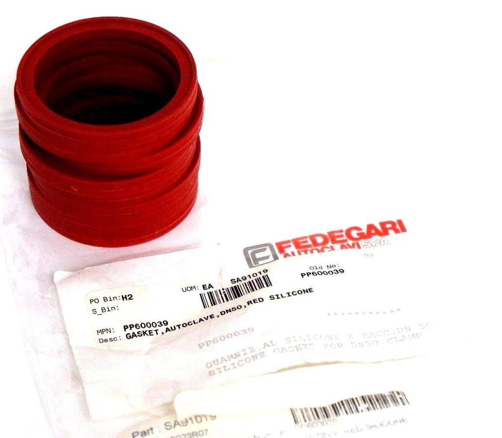 Used LOT OF 8 NEW FEDEGARI AUTOCLAVI PP600039 GASKETS RED SILICONE FOR DN50 CLAMPS