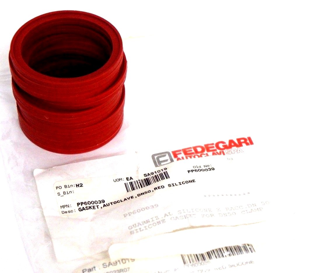 Used LOT OF 8 NEW FEDEGARI AUTOCLAVI PP600039 GASKETS RED SILICONE FOR DN50 CLAMPS