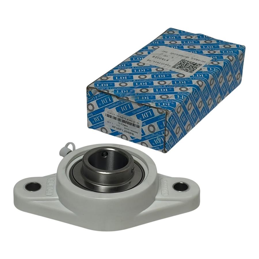 Used LDI Bearings 6FUCFL206PB Plastic Flange Bearing Unit 30mm SUC206 Stainless NIB