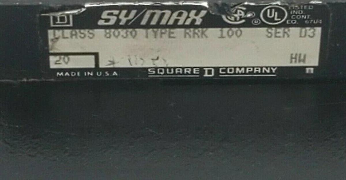 Used SQUARE D SYMAX 8030 RRK-100 SER. 03 5-SLOT REG. RACK CHASSIS ASSEMBLY 8030RRK100