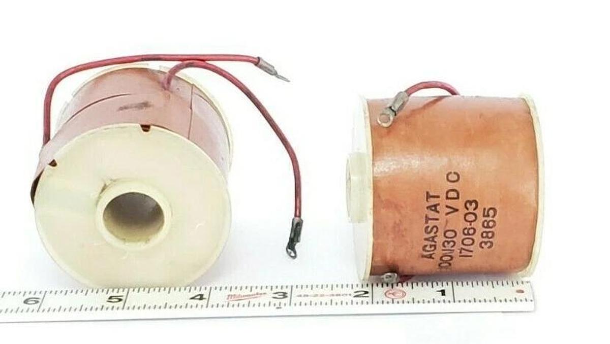 Used LOT OF 2 AGASTAT 1706-03 COILS 100/130 VDC 3865