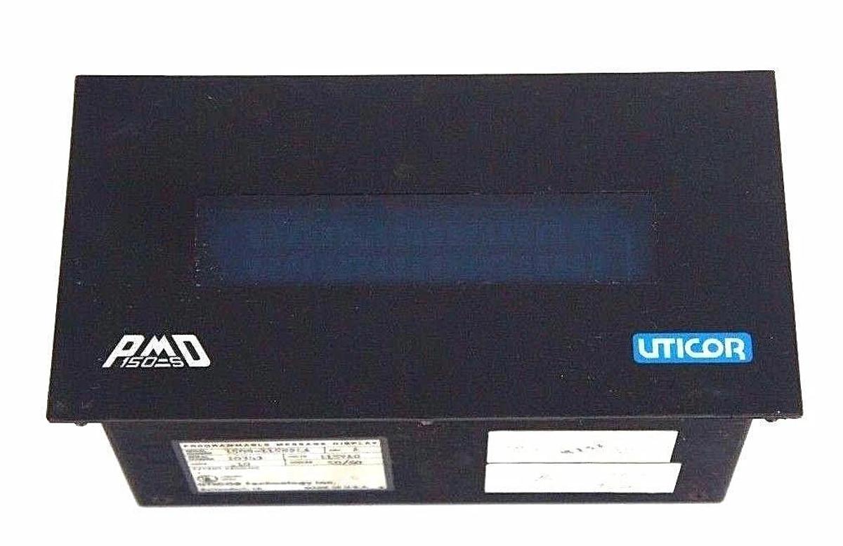 Used UTICOR 150S-115N2LA PROGAMMABLE MESSAGE DISPLAY REV. A, 115VAC, 0.10AMP