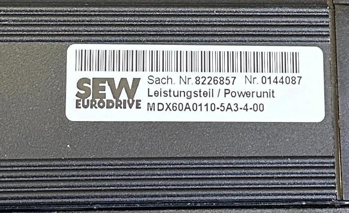 Used SEW EURODRIVE MDS60A0110-5A3-4-0T / MDX60A0110-5A3-4-00 MOVIDRIVE 380/500V DRIVE