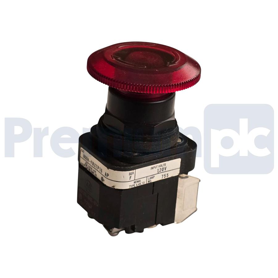 Used ALLEN BRADLEY 800H-FRXTP16 /F 30mm RED PUSH PULL/TWIST PUSHBUTTON NSNP (read)