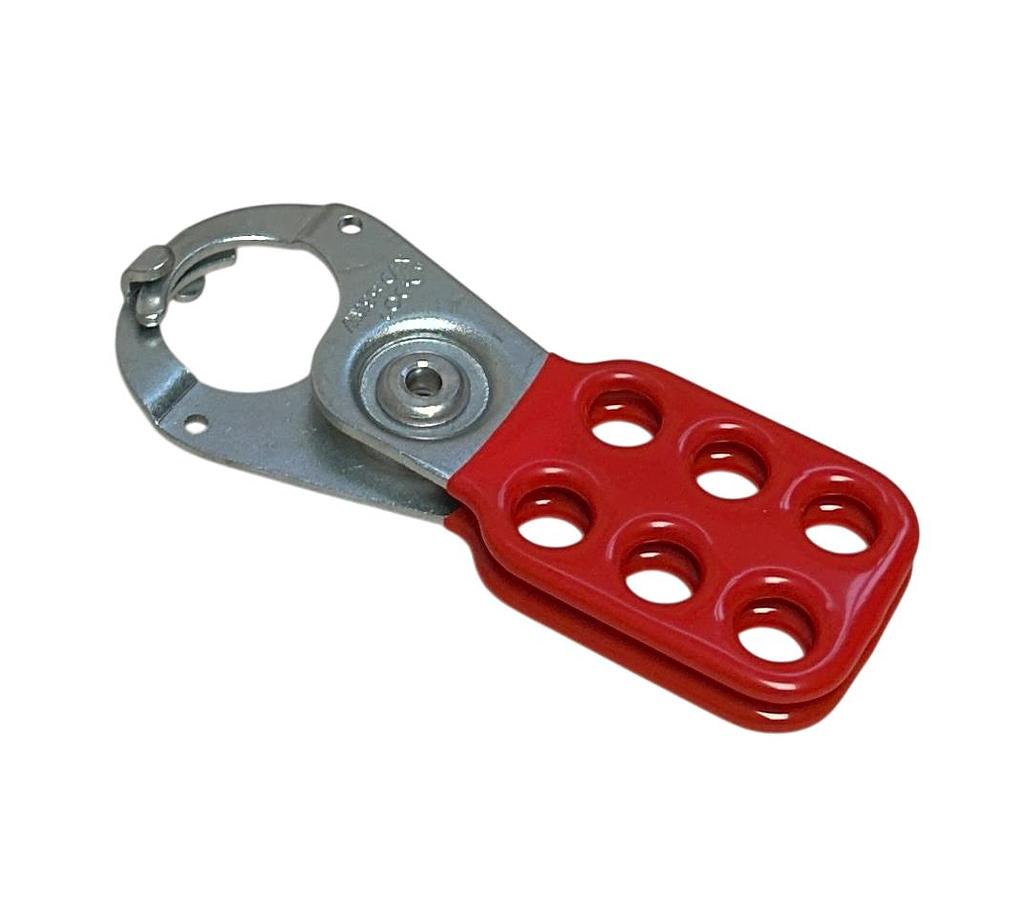 Used 7 AMERICAN LOCK / MASTER LOCK 4EMY4A SAFETY LOCK-OUT HASP 1'' L080 OEM RED NSMP