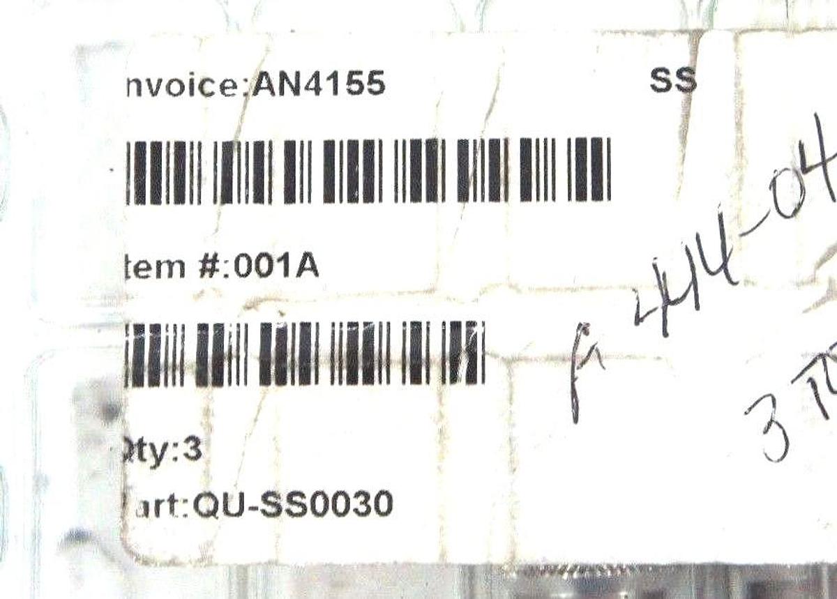 Used LOT OF 3 NEW SPRAYING SYSTEMS QU-SS0030 TIP NOZZLES 3/8" QUSS0030
