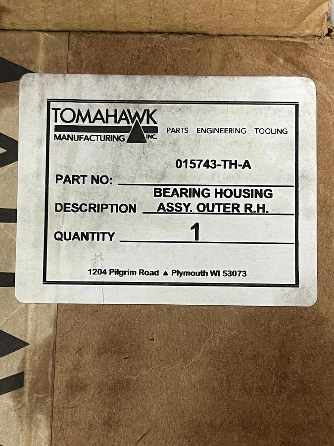 Tomahawk 015743-TH-A Bearing Housing Assembly Outer R.H. TH-15743, NSMP