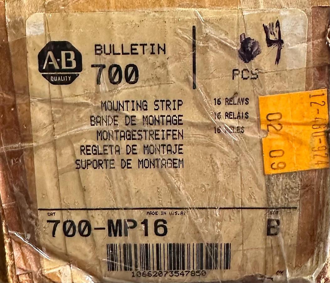 Used 4 NEW ALLEN BRADLEY 700-MP16 /B BULLETIN 700 MOUNTING STRIPS 16 RELAYS 700MP16