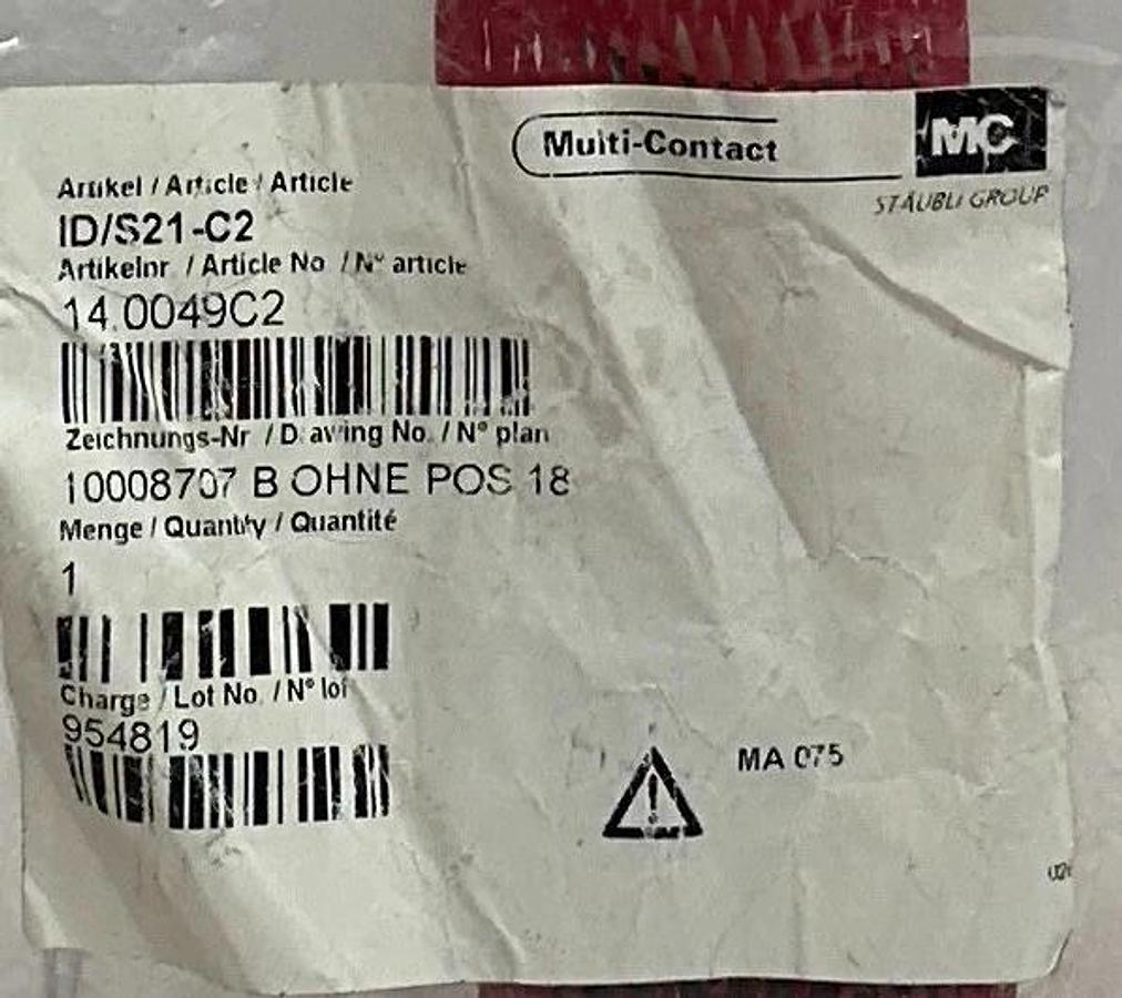 STAUBLI Multi-Contact ID/S21-C2 / 14.0049C2 ELECTRICAL CONNECTOR 800A M20 NSMP