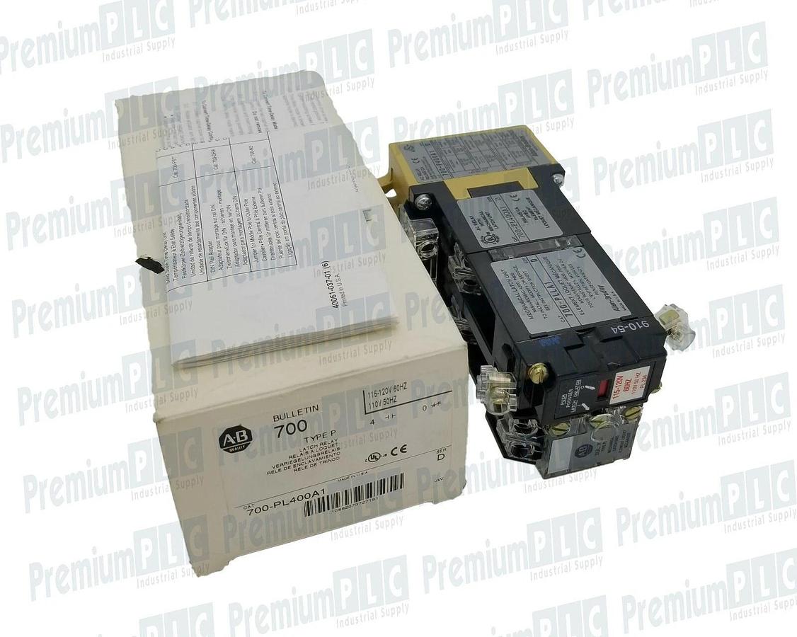 Used NIB ALLEN BRADLEY 700-PL400A1 SER. D TYPE P LATCH RELAY 110/120VAC 700PL400A1