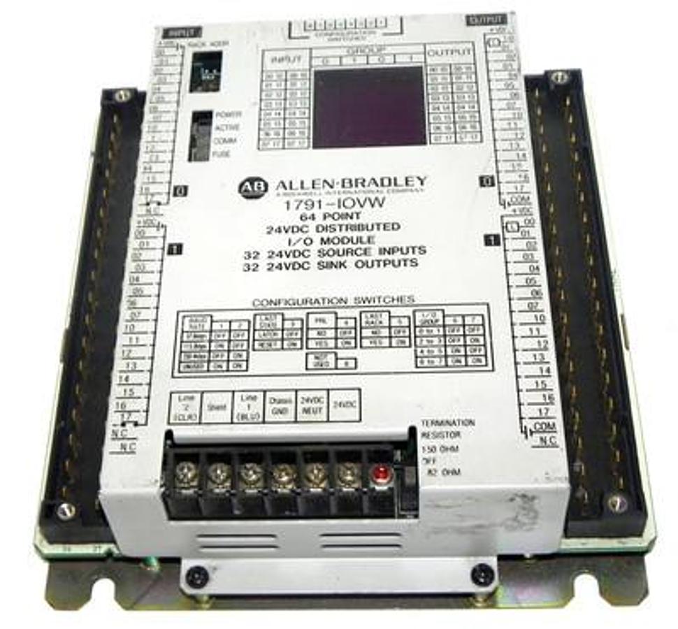 Used ALLEN BRADLEY 1791-IOVW I/O MODULE 64 POINT 24VDC DISTRIBUTED 1791IOVW SER. A