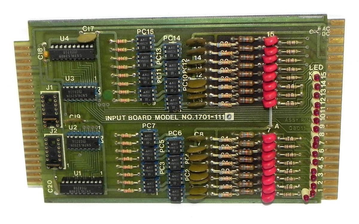 Used MCGILL 1701-1110 INPUT BOARD 17011110, PCB P/N Q6511, ASSY P/N: Q8011