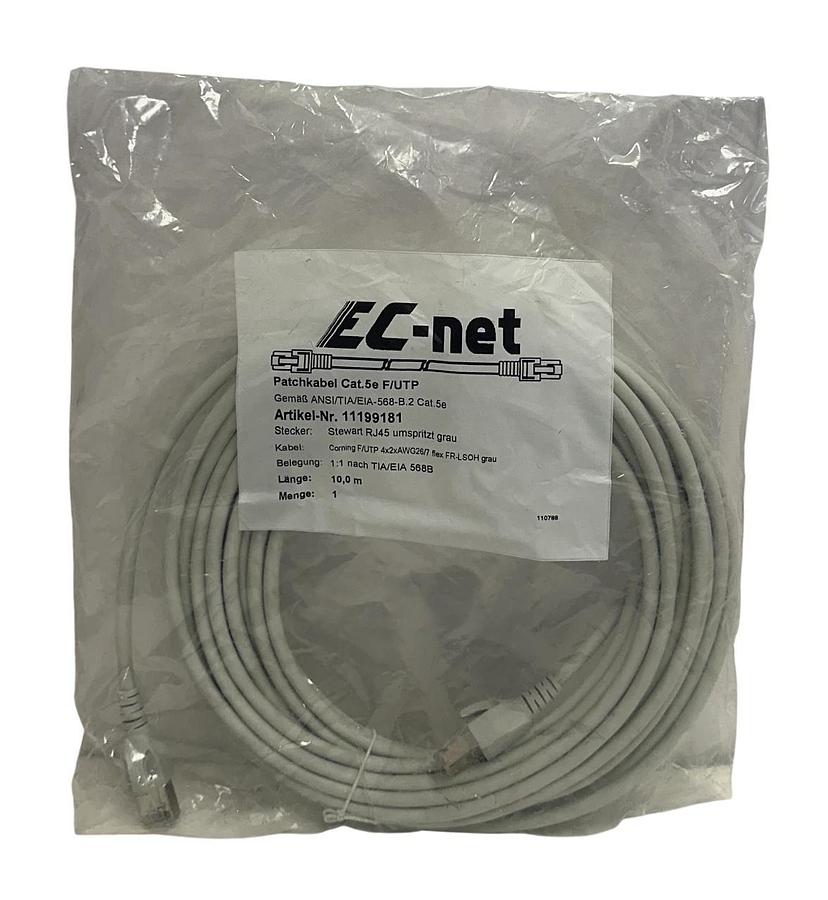 Used 2 EC-net 11199181 EtherNet PATCH CABLES CAT 5E F/UTP STEWART RJ45 10M NSFS