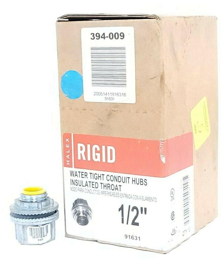 LOT OF 10 NIB HALEX RIGID 91631 WATER TIGHT CONDUIT HUBS INSULATED THROAT