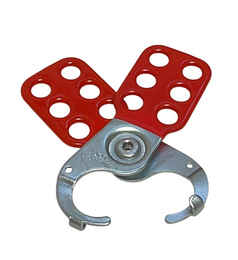 Used 7 AMERICAN LOCK / MASTER LOCK 4EMY4A SAFETY LOCK-OUT HASP 1'' L080 OEM RED NSMP