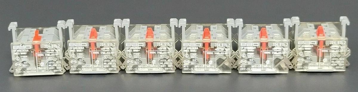 Used LOT OF 6 EAO 704.915.2 SWITCHING ELEMENTS 1NC 10A
