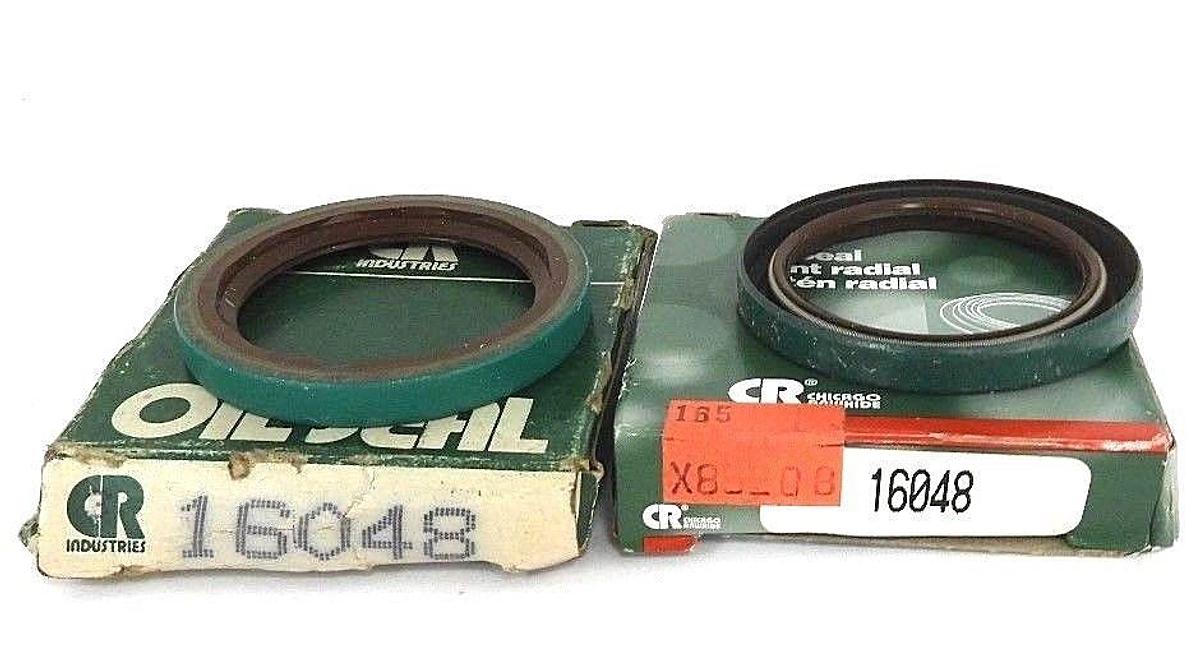 Used LOT OF 2 NEW CHICAGO RAWHIDE 16048 OIL SEALS 1.650" X 2.1250" X 0.25"