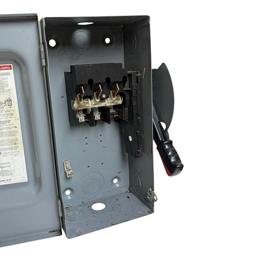 Used Square D HU362 Safety Switch 60A 600VAC 600VDC 3 Pole Non-Fusible Disconnect