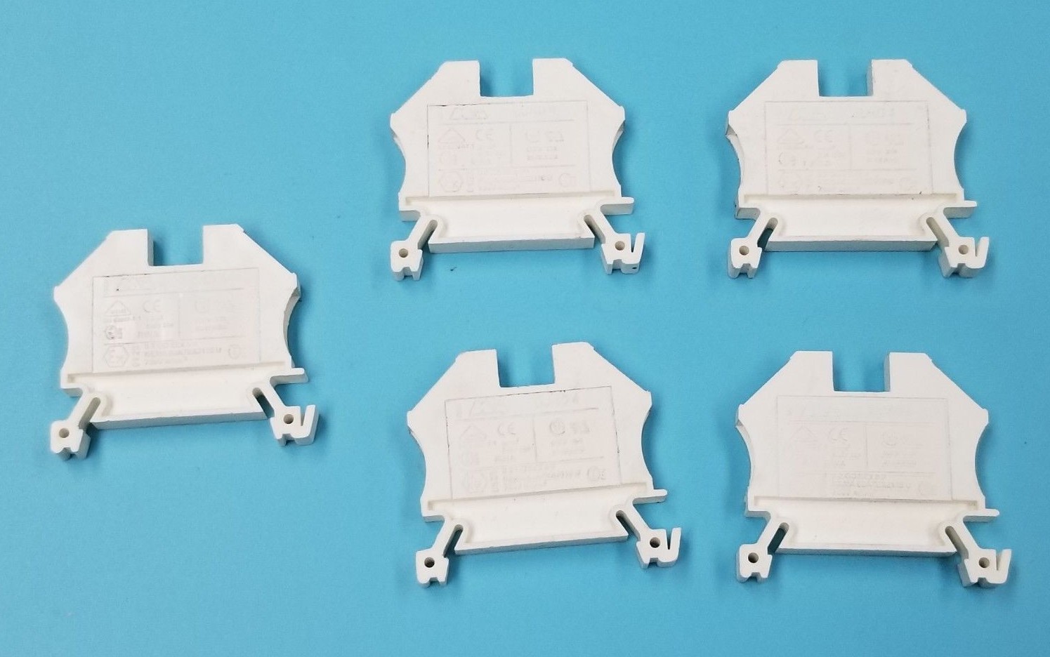 Used LOT OF 5 EURO 4 TERMINAL BLOCKS WHITE